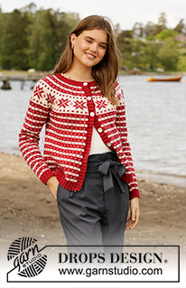 Free patterns - Vánoční pulovry a propínací svetry / DROPS 205-21