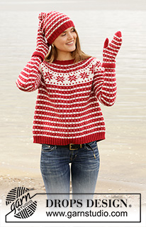 Free patterns - Vánoční pulovry a propínací svetry / DROPS 205-22