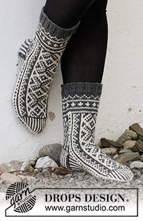Free patterns - Women's Socks & Slippers / DROPS 214-63