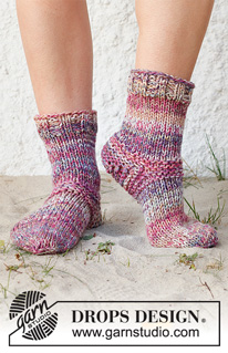 Free patterns - Dámské ponožky a papučky / DROPS 223-40