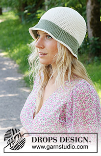 Little Paris Hat / DROPS 229-32 - Crocheted hat in DROPS Paris. Piece is crocheted with double crochets.