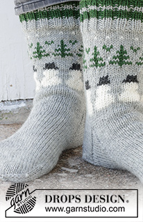 Free patterns - Christmas Socks & Slippers / DROPS 233-16