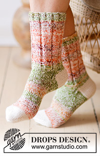 Free patterns - Women's Socks & Slippers / DROPS 238-23
