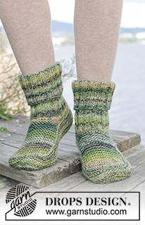 Free patterns - Dámské ponožky a papučky / DROPS 244-34