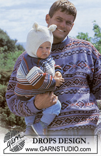 DROPS 39-13 - DROPS child’s stripy sweater and hat / balaclava in “Karisma”.