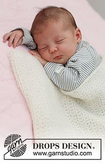 Stitches In Time / DROPS Baby & Children 39-3 - Deka pro miminka pletená plastickým vzorem z příze DROPS Air. Motiv: Dětské deky.
