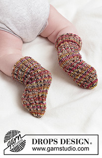 Free patterns - Zoknik és lábbelik kisbabáknak / DROPS Baby 45-19