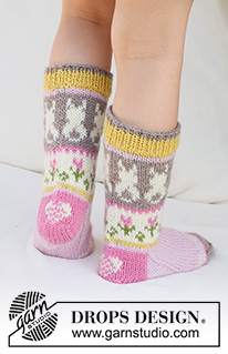 Free patterns - Velikonoční ponožky a papučky / DROPS Children 41-35