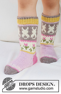 Free patterns - Velikonoční ponožky a papučky / DROPS Children 41-35